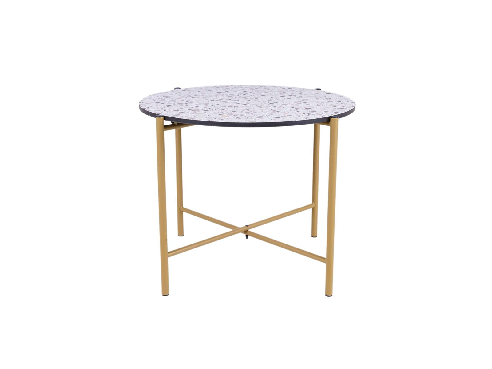 MaximaVida salontafel Lucca 49 cm kruisframe champagne goud - HPL terr