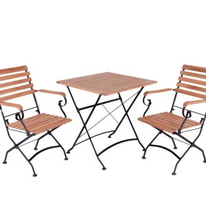 MaximaVida inklapbare vierkante acacia bistro set Toscana 70 cm zwart MaximaVida inklapbare vierkante acacia bistro set Toscana 70 cm zwart