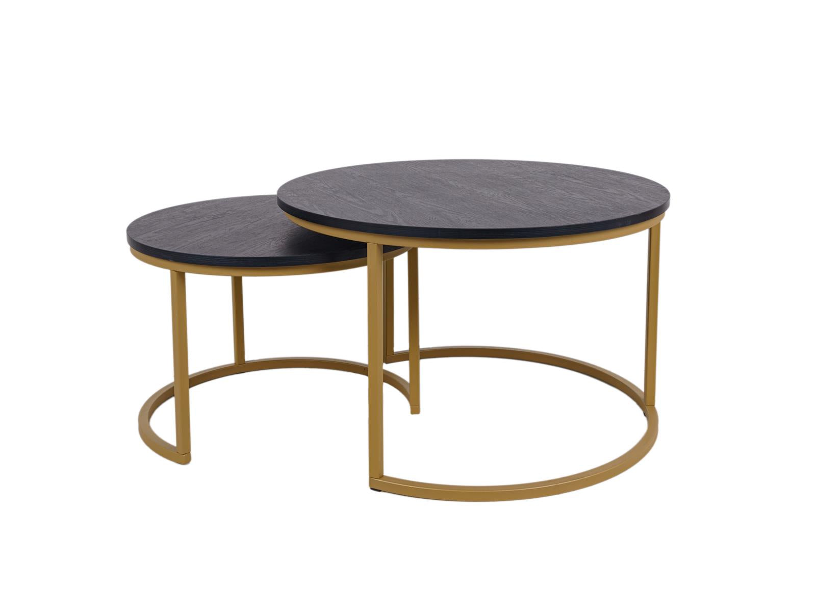 MaximaVida ronde salontafel set Chicago XL 75 cm champagne goud - pine