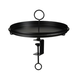 Mica Decorations Aston Dienblad met Klem – H30 x Ø31 cm – Metaal – Zwa Mica Decorations Aston Dienblad met Klem – H30 x Ø31 cm – Metaal – Zwa