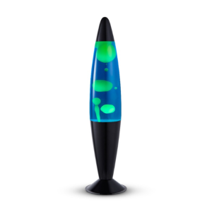 Lighto | Lavalamp zwart | blauwe vloeistof met gele lava Lighto | Lavalamp zwart | blauwe vloeistof met gele lava