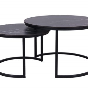 MaximaVida ronde salontafel set Firenze XL 75 en 58 cm – zwart HPL mar MaximaVida ronde salontafel set Firenze XL 75 en 58 cm – zwart HPL mar