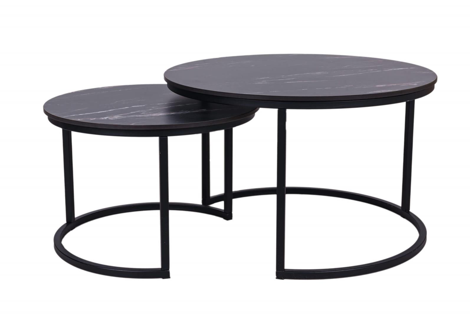 MaximaVida ronde salontafel set Firenze XL 75 en 58 cm - zwart HPL mar