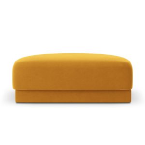 Micadoni Poef Miley flueel, geel – 90x90x40cm Micadoni Poef Miley flueel, geel – 90x90x40cm