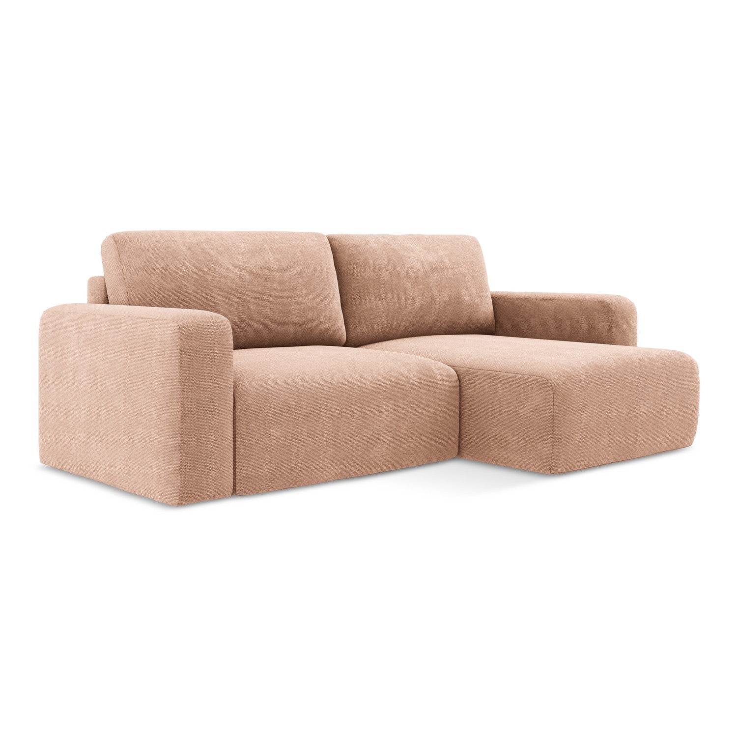 LaMiaSofa hoekbank rechts Ostia - chenille stof - perzik - 244x149x79