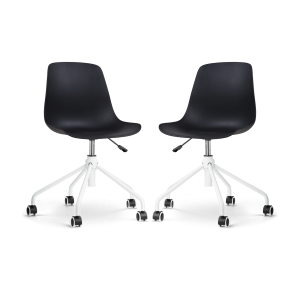 Nolon Nout-Pip Bureaustoelen Set van 2 – Zwart – Wit Onderstel Nolon Nout-Pip Bureaustoelen Set van 2 – Zwart – Wit Onderstel
