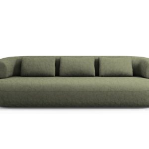 Micadoni Bank Jenny 4-zits, chenille, groente – 90x226x73cm Micadoni Bank Jenny 4-zits, chenille, groente – 90x226x73cm