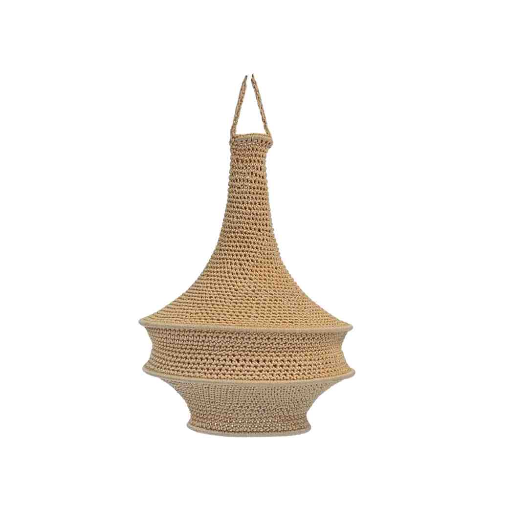 NOA MAY Hanglamp Zara - zand - viscose - Ø 30 cm / H 47 cm - fishnet d