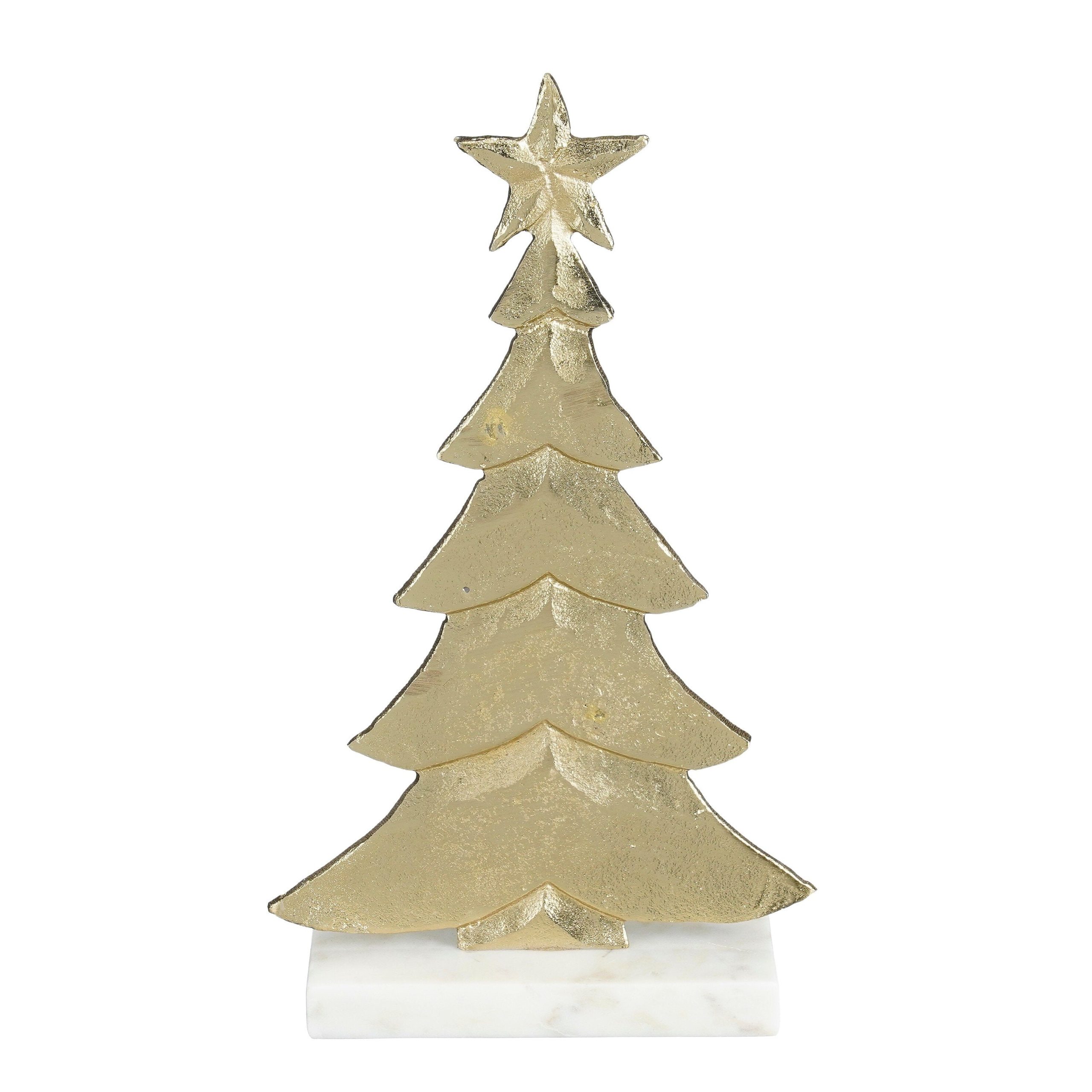 Mica Decorations Decoratie boom champagne - l18xb7xh32cm - Aluminium,