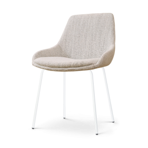 Nolon Nora-Isa Eetkamerstoel Beige Gemêleerd – Stof – Wit Onderstel Nolon Nora-Isa Eetkamerstoel Beige Gemêleerd – Stof – Wit Onderstel