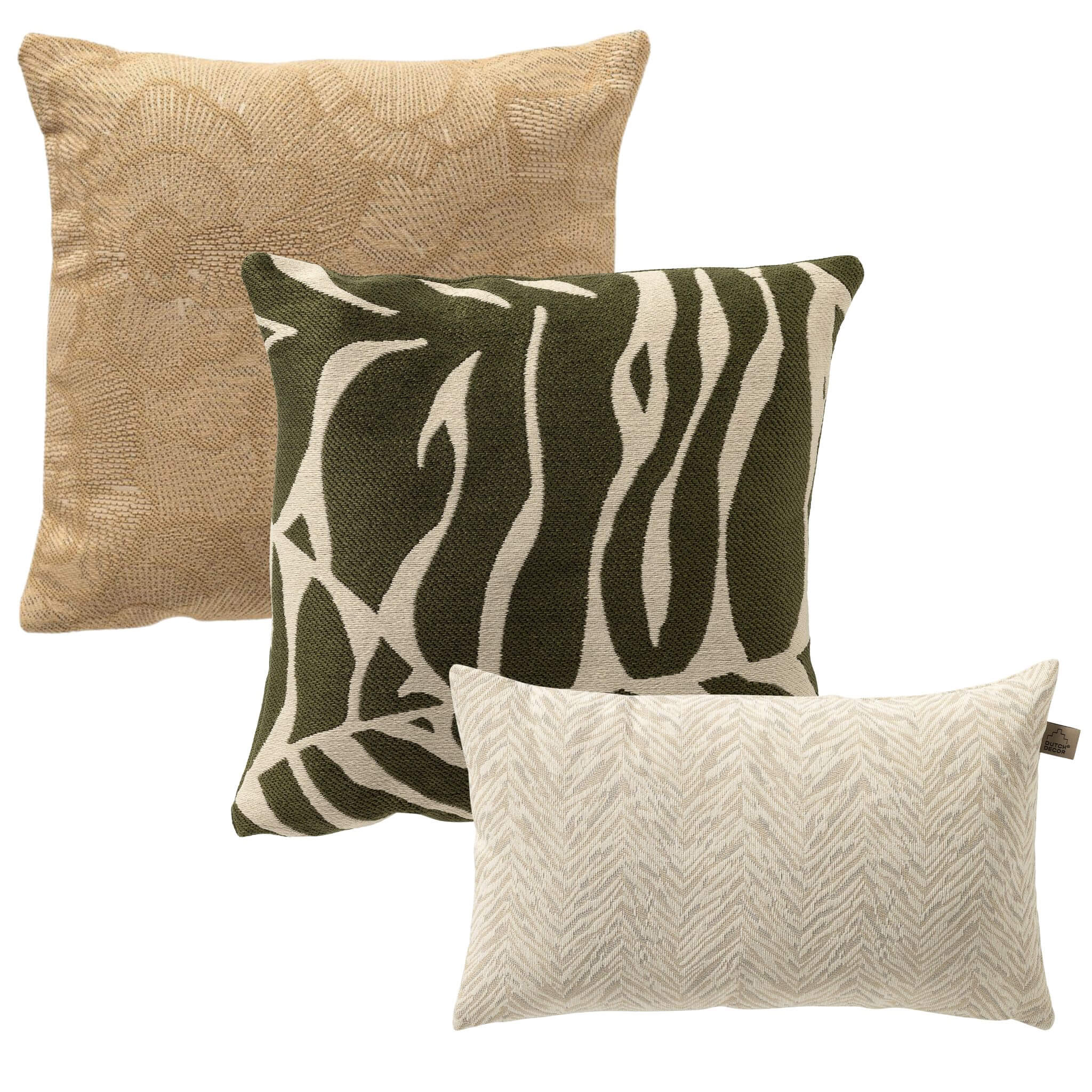 KUSSENSET - 3-delig - Secret Oasis - 45x45 cm, 30x50 cm - inclusief bi