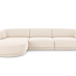 Micadoni linker hoekbank Miley 4-zits, chenille, lichtbeige – 156x255x Micadoni linker hoekbank Miley 4-zits, chenille, lichtbeige – 156x255x