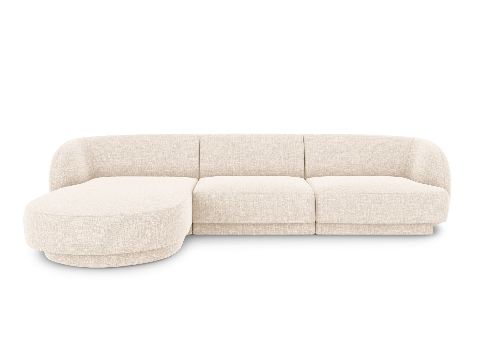 Micadoni linker hoekbank Miley 4-zits, chenille, lichtbeige - 156x255x