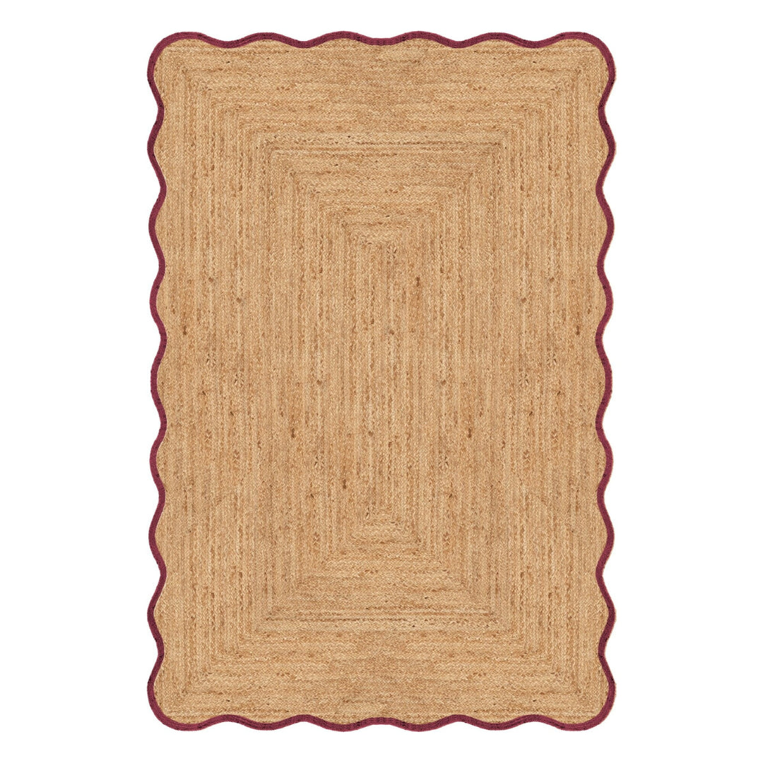 Mrcarpet jute vloerkleed Scallop - wafelstructuur - naturel/roest - 20