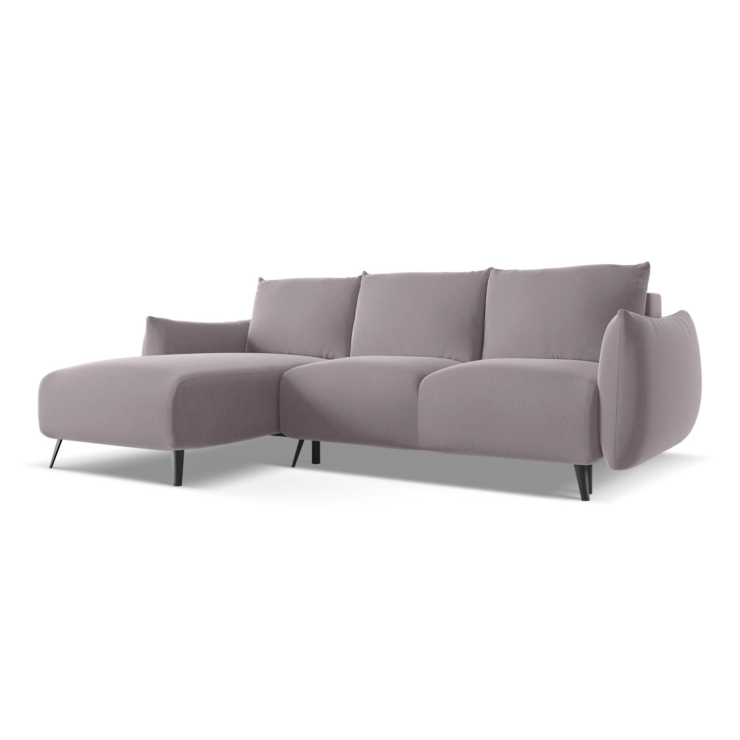 LaMiaSofa hoekbank links Genova - velours - lavendel - 242x162x86