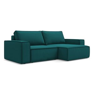 LaMiaSofa hoekbank rechts Livorno – velours – marien – 257x148x82