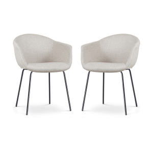 Nolon Nora-Otis Eetkamerstoelen Set van 2 – Beige – Zwarte Poten Nolon Nora-Otis Eetkamerstoelen Set van 2 – Beige – Zwarte Poten