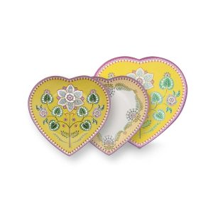 Pip Studio Bordenset Hart – Lily&Lotus – Geel – 23cm – Set van 2 Pip Studio Bordenset Hart – Lily&Lotus – Geel – 23cm – Set van 2