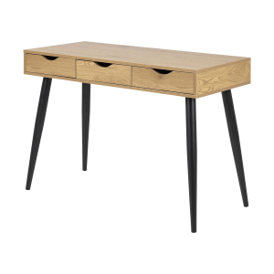 Lisomme Keet houten bureau naturel – met 3 lades – 110 x 50 cm Lisomme Keet houten bureau naturel – met 3 lades – 110 x 50 cm
