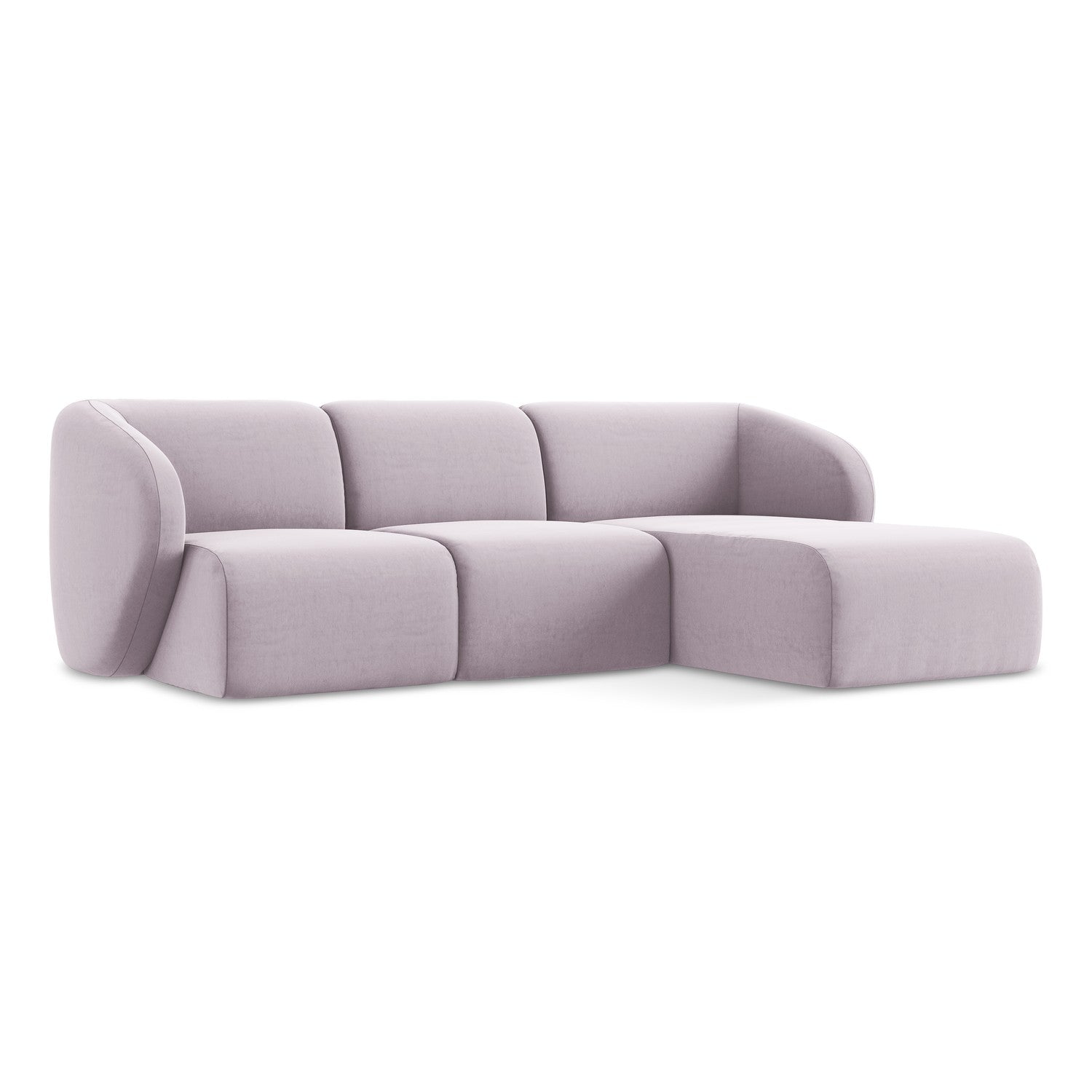 LaMiaSofa hoekbank rechts Cervo - velours - lavendel - 248x166x79