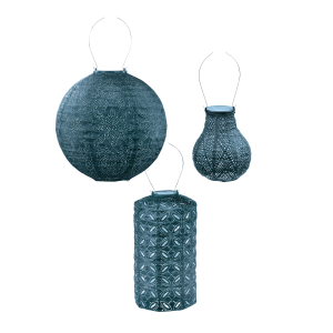 Lumiz solar lampion – petrol set – 3 stuks Lumiz solar lampion – petrol set – 3 stuks