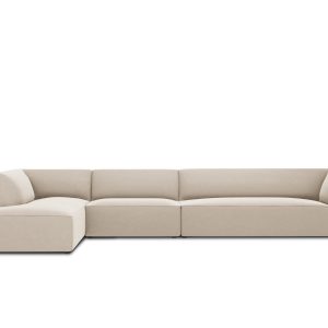Micadoni linker hoekbank Ruby 5-zits, flueel, beige – 180x366x69cm Micadoni linker hoekbank Ruby 5-zits, flueel, beige – 180x366x69cm