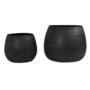 Light & Living bloempot Genolu – zwart – Ø50cm