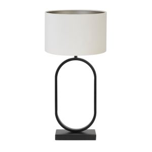 Light & Living tafellamp Jamiri/Velours – zwart, wit – 30x30x67cm Light & Living tafellamp Jamiri/Velours – zwart, wit – 30x30x67cm