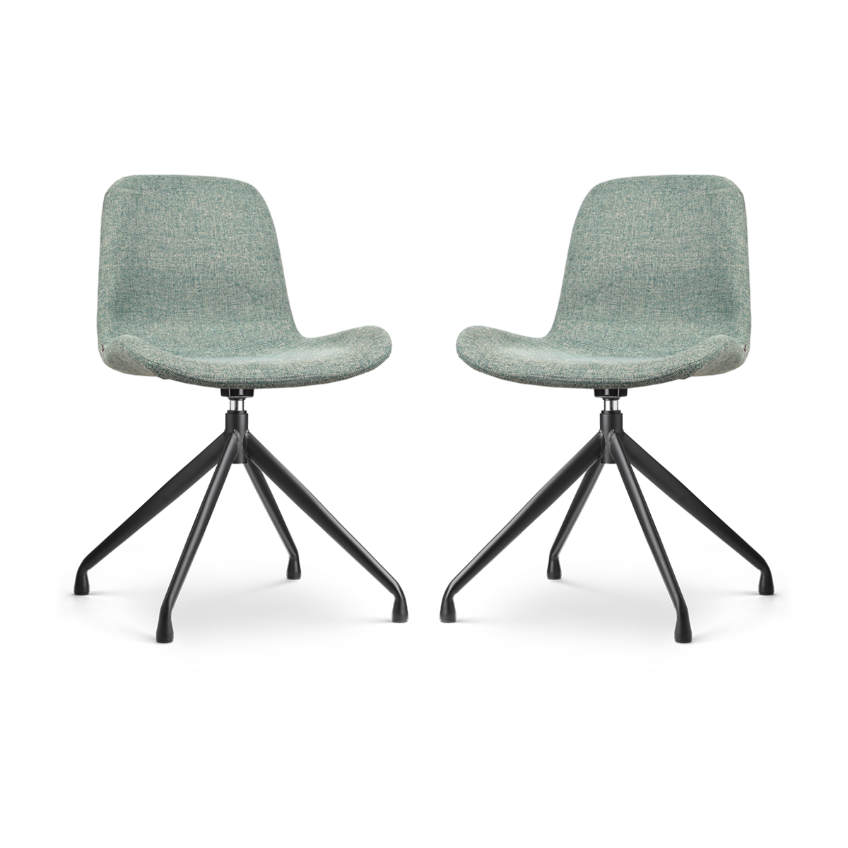Nolon Nola-Fé Draaibare Eetkamerstoelen Set van 2 Zacht groen - Zwart