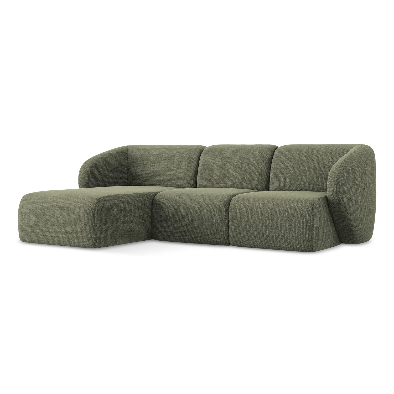 LaMiaSofa hoekbank links Cervo - bouclé - olijf - 248x166x101