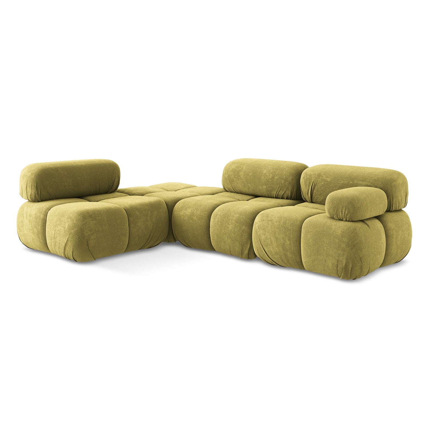 LaMiaSofa hoekbank links Sanremo - chenille stof - limoengroen - 285x1