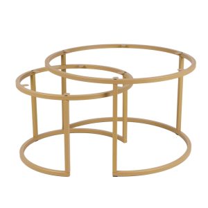 MaximaVida luxe frame Chicago ronde salontafel set champagnegoud – maa MaximaVida luxe frame Chicago ronde salontafel set champagnegoud – maa