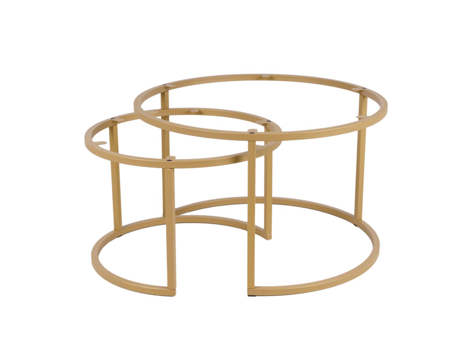 MaximaVida luxe frame Chicago ronde salontafel set champagnegoud - maa