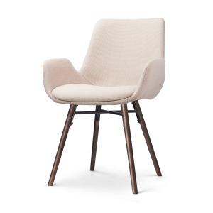 Nolon Nena-Eef Eetkamerstoel Beige – met Armleuning – Walnoot Nolon Nena-Eef Eetkamerstoel Beige – met Armleuning – Walnoot