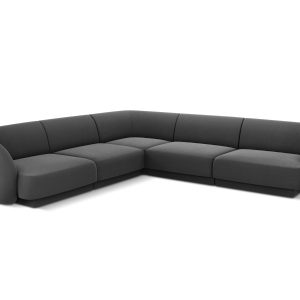 Micadoni Symmetrische hoekbank Miley 5-zits, flueel, grijs – 255x255x7 Micadoni Symmetrische hoekbank Miley 5-zits, flueel, grijs – 255x255x7