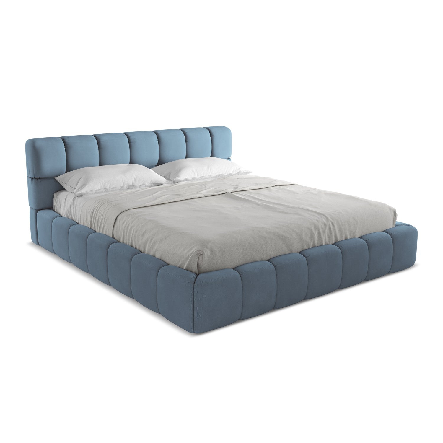 LaMiaSofa Bed met opbergruimte Roma - chenille stof - jeans - 200x228x