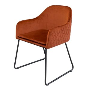 Livingfurn eetkamerstoel Benthe – Rust Copper Velvet – stof Livingfurn eetkamerstoel Benthe – Rust Copper Velvet – stof