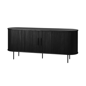 Olivine Lenn Dressoir Ovaal Zwart – Hout – Schuifdeuren – B 180 cm Olivine Lenn Dressoir Ovaal Zwart – Hout – Schuifdeuren – B 180 cm