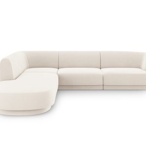 Micadoni linker hoekbank Miley 6-zits, flueel, lichtbeige – 248x255x70 Micadoni linker hoekbank Miley 6-zits, flueel, lichtbeige – 248x255x70