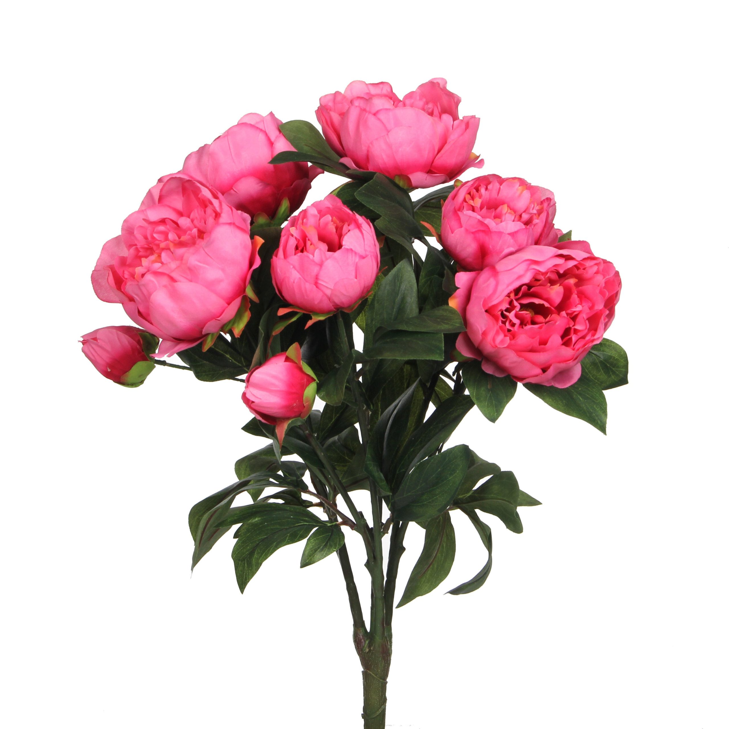 Mica Decorations Pioenroos Kunstbloemen Boeket - H55 x Ø40 cm - Donker