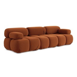 LaMiaSofa 3-zits bank Sanremo – velours – terracotta – 285x96x70
