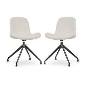 Nolon Nola-Fé Draaibare Eetkamerstoelen Set van 2 Rib Crème – Zwart Nolon Nola-Fé Draaibare Eetkamerstoelen Set van 2 Rib Crème – Zwart