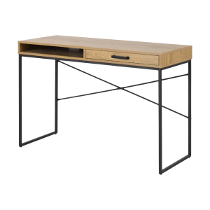 Lisomme Vic houten bureau naturel – met opbergvak – 110 x 45 cm Lisomme Vic houten bureau naturel – met opbergvak – 110 x 45 cm