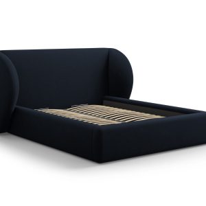 Micadoni Opbergbed met hoofdeinde Miley 200x200cm, flueel, donkerblauw Micadoni Opbergbed met hoofdeinde Miley 200x200cm, flueel, donkerblauw