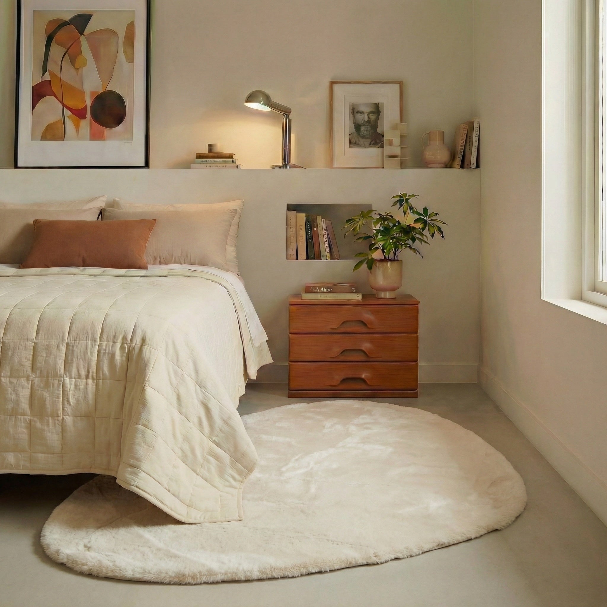 Mrcarpet Organisch Hoogpolig vloerkleed Extra Zacht Fluffy - Creme 200