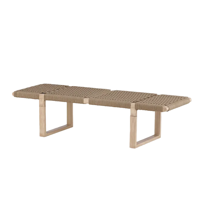 Nest living Jukka metalen bankje naturel - 140 x 36 cm