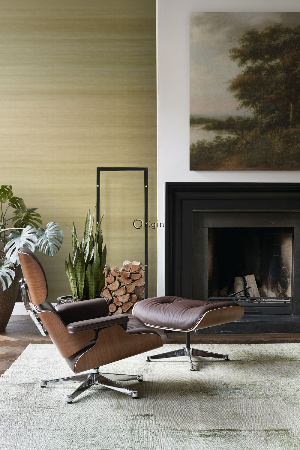Origin Wallcoverings fotobehang geweven structuur met kleurverloop oke