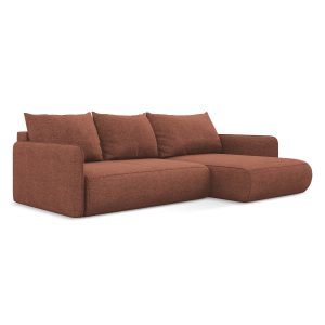 LaMiaSofa hoekbank rechts Palermo – chenille stof – gedempt roze – 240 LaMiaSofa hoekbank rechts Palermo – chenille stof – gedempt roze – 240