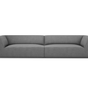Micadoni Bank Ruby 4-zits, structurele stof, grijs – 93x302x69cm Micadoni Bank Ruby 4-zits, structurele stof, grijs – 93x302x69cm