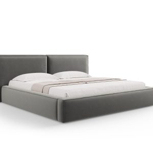 Micadoni Opbergbed met hoofdeinde Jodie 200x200cm, flueel, lichtgrijs Micadoni Opbergbed met hoofdeinde Jodie 200x200cm, flueel, lichtgrijs
